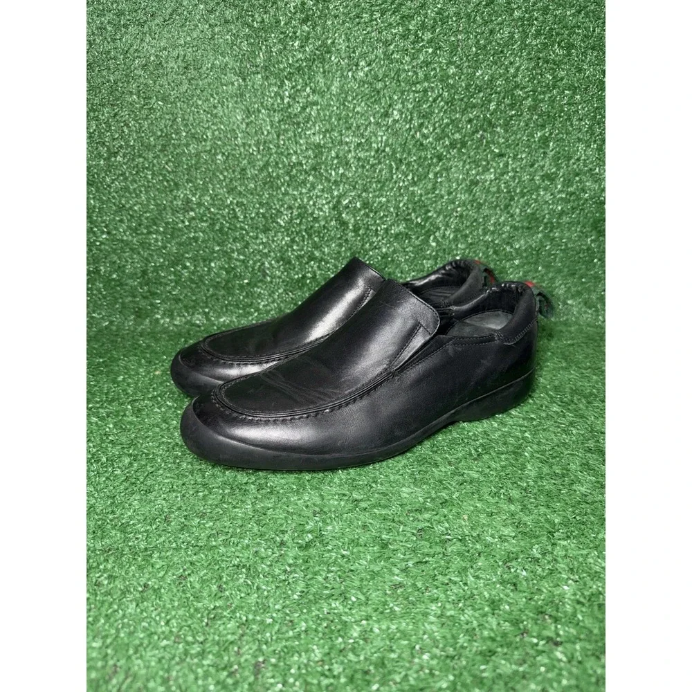 Vintage Gucci Shoes Mens Size 8.5 US Black Leather Slip On Loafers Luxury Italy‎